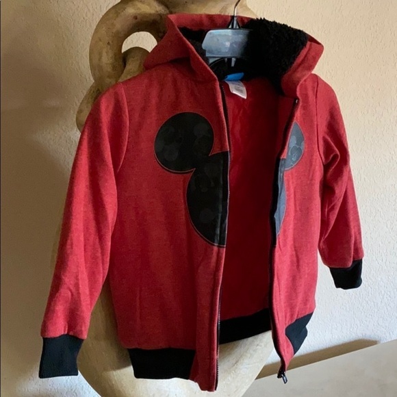 Kids Red Disney Jacket Mickey Ears Hooded - Picture 9 of 11